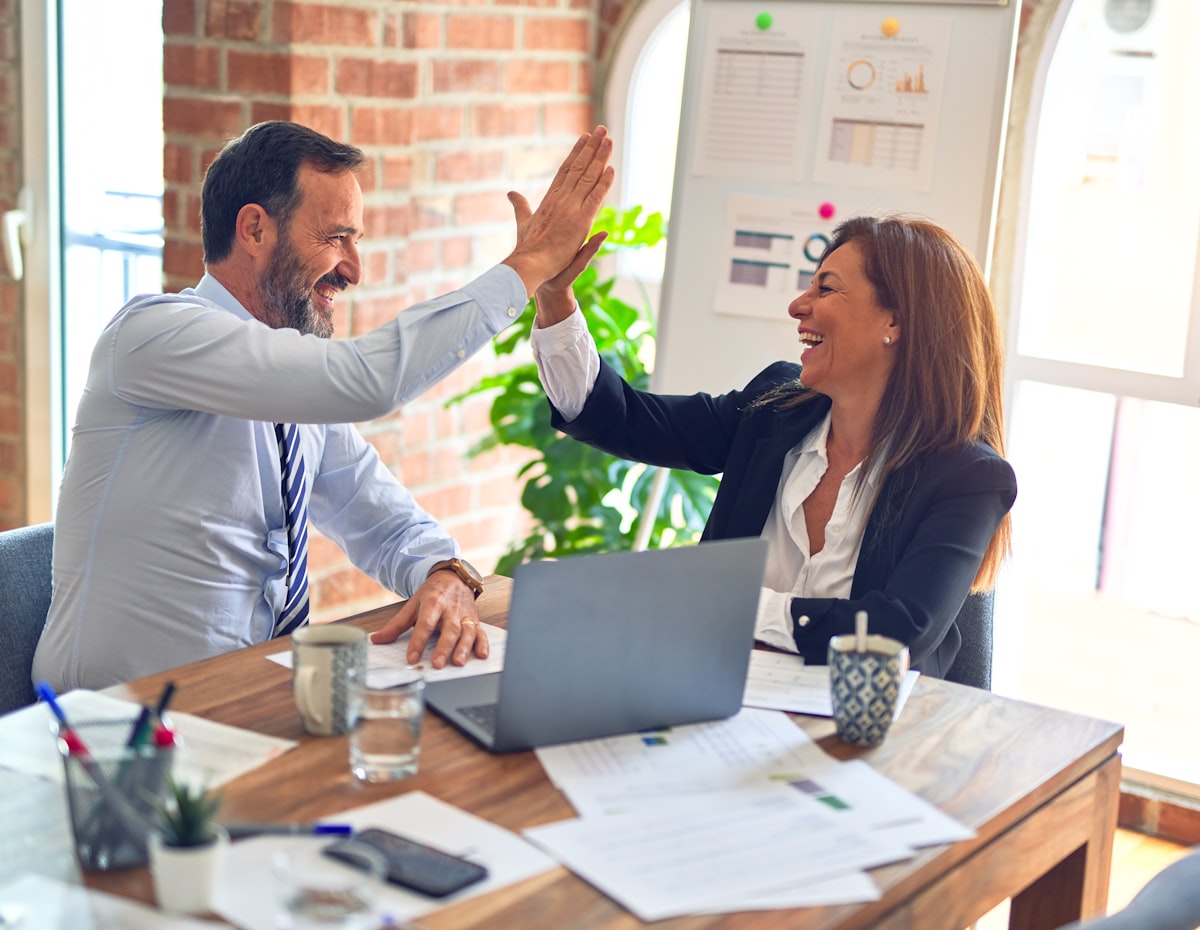 Iron Guard insurance specialists working with a client